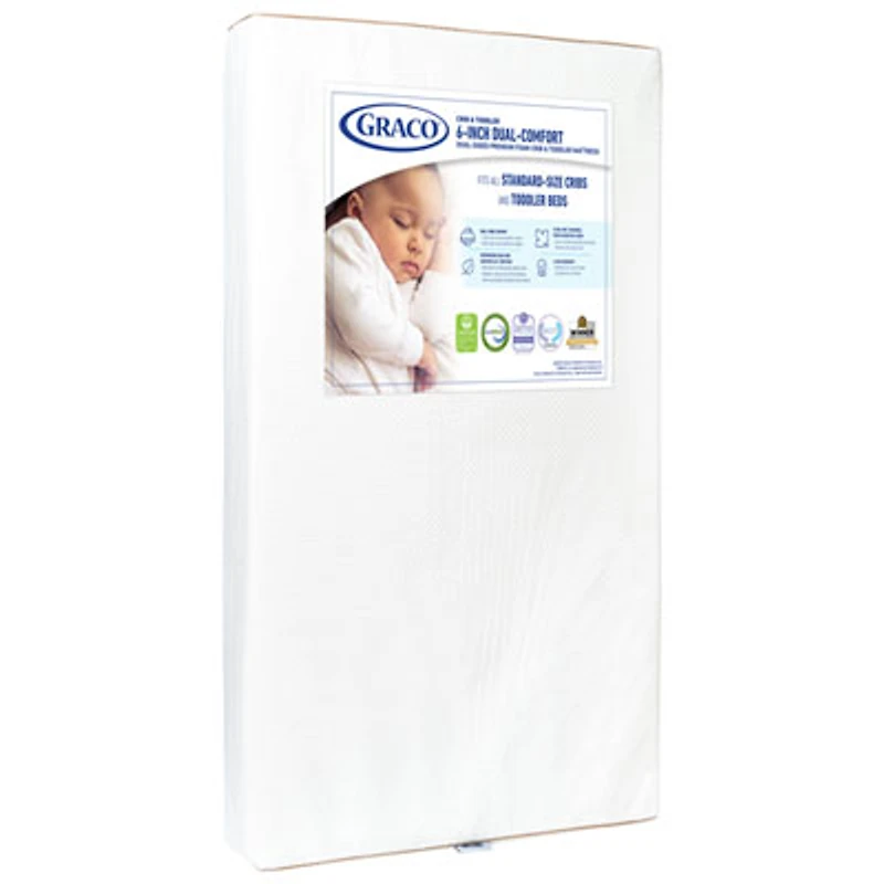 Graco 6" Dual-Comfort Natural Bamboo Anti-Microbial Crib & Toddler Mattress