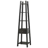 Traditional 5-Shelf & 1 Drawer Storage Shelf - Dark Cherry
