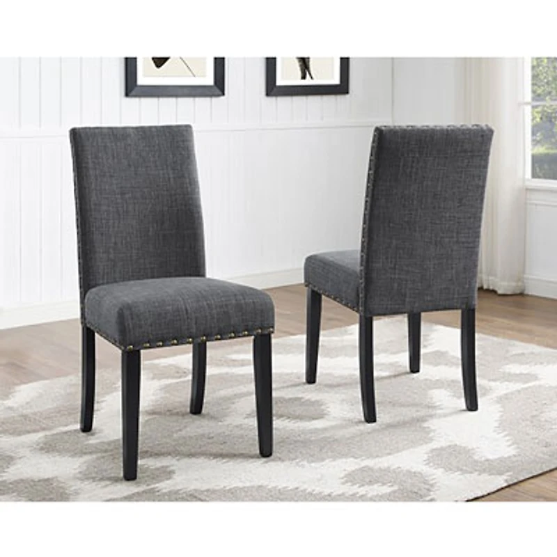Indira Contemporary Fabric Dining Chair - Set of 2 - Grey