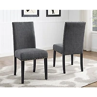 Indira Contemporary Fabric Dining Chair - Set of 2 - Grey