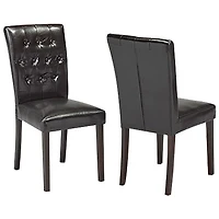 Contemporary Fabric Dining Chair - Set of 2 - Espresso