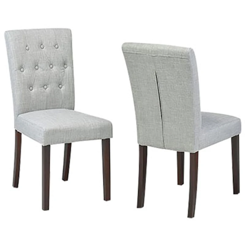 Contemporary Fabric Dining Chair - Set of 2 - Grey