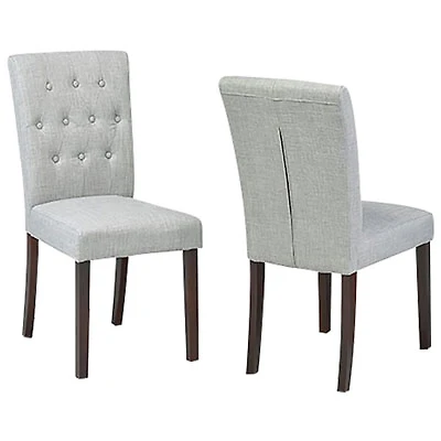 Contemporary Fabric Dining Chair - Set of 2 - Grey