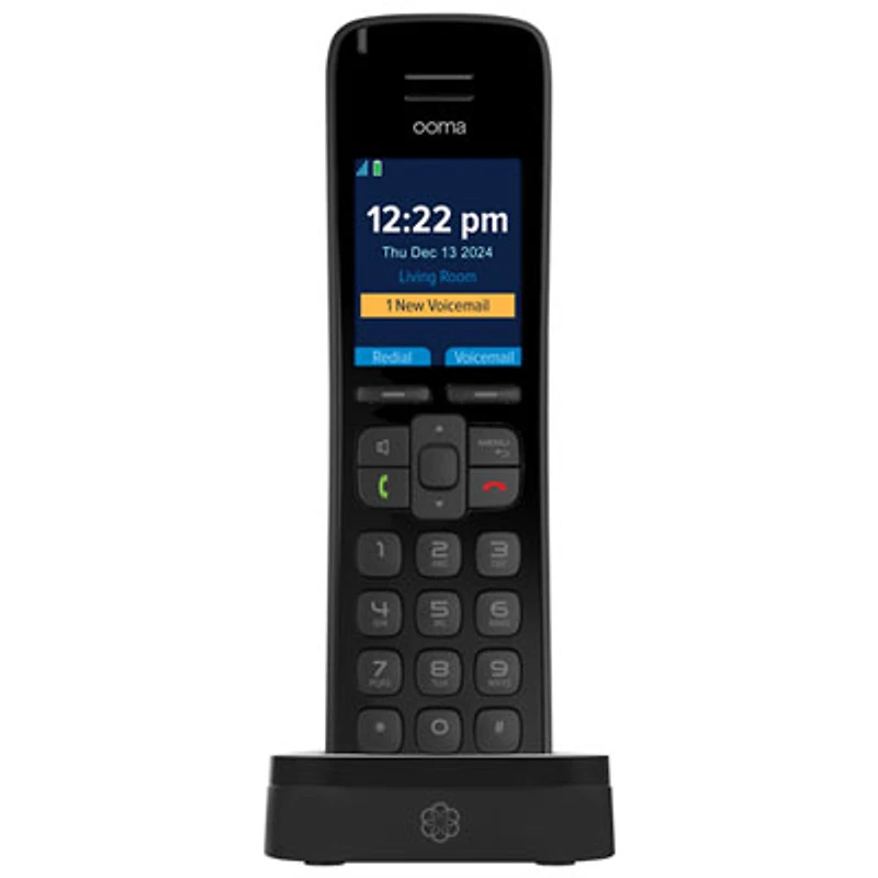 Ooma HD3 1-Handset DECT 6.0 Cordless Phone - Black
