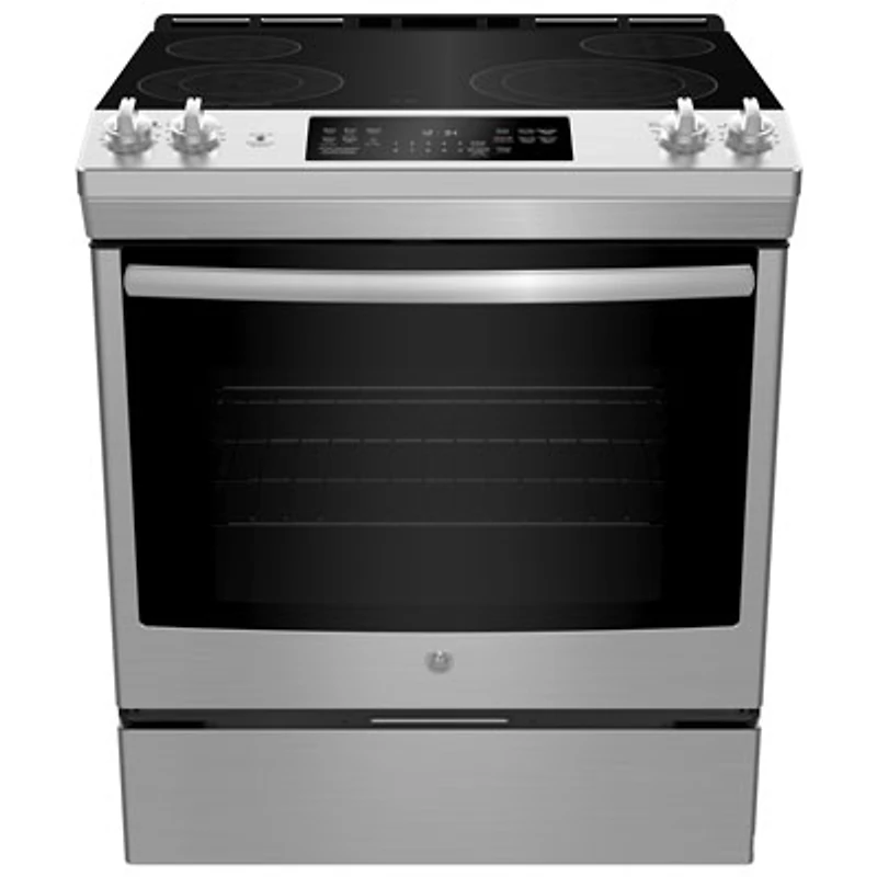 GE 30" 5.3 Cu. Ft. Fan Convection Slide-In Electric Range (JCS830SMSS) - Stainless Steel