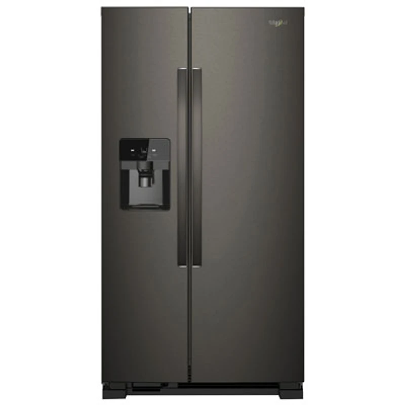 Whirlpool 36" 24.5 Cu. Ft. Side-By-Side Refrigerator w/ Ice Dispenser (WRS555SIHV) - Black Stainless