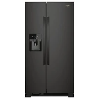 Whirlpool 33" 21.4 Cu. Ft. Side-By-Side Refrigerator w/ Ice & Water Dispenser (WRS331SDHB) - Black