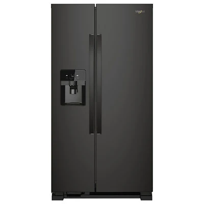 Whirlpool 36" 24.5 Cu. Ft. Side-By-Side Refrigerator w/ Ice & Water Dispenser (WRS335SDHB) - Black