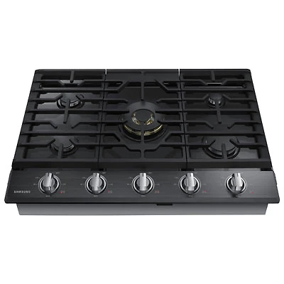 Samsung 30" 4-Burner Gas Cooktop (NA30N7755TG/AA) - Black; Stainless Steel