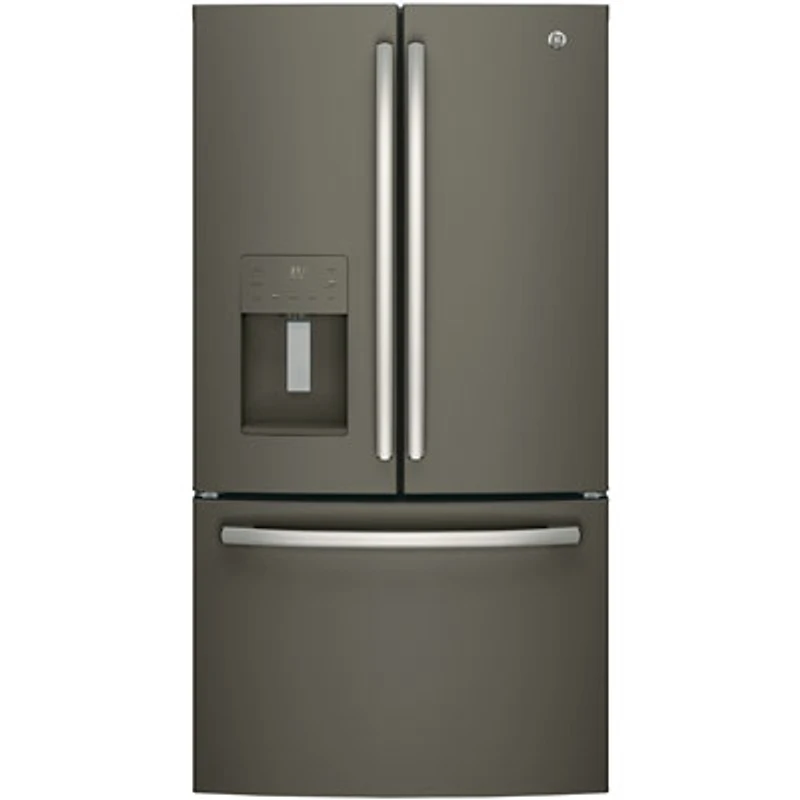 GE 36" 25.5 Cu. Ft. French Door Refrigerator with Water & Ice Dispenser (GFE26JMMES) - Slate
