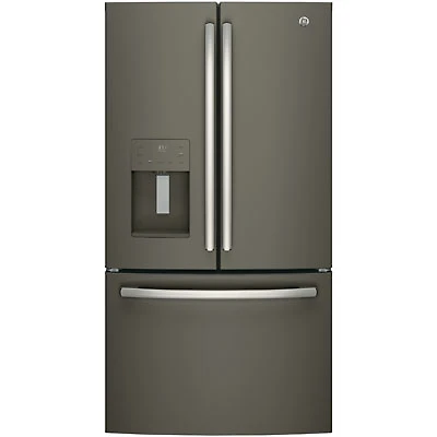GE 36" 25.5 Cu. Ft. French Door Refrigerator with Water & Ice Dispenser (GFE26JMMES) - Slate
