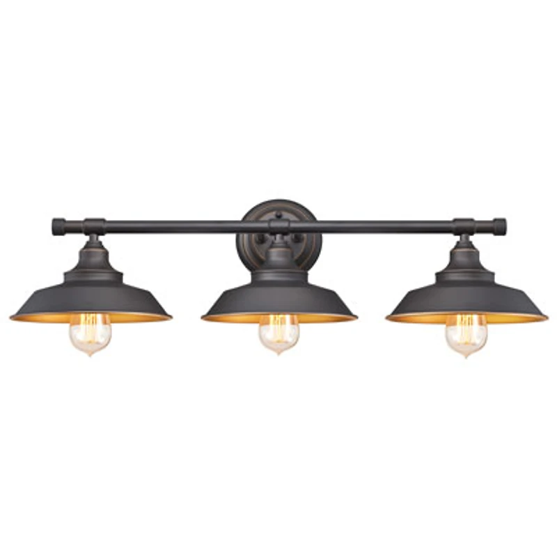 Iron Hill Rustic Country 3-Light Wall Lamp - Bronze