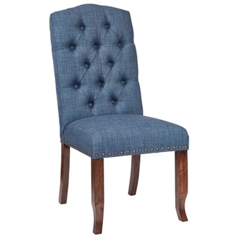 Jessica Traditional Fabric Dining Chair - Navy