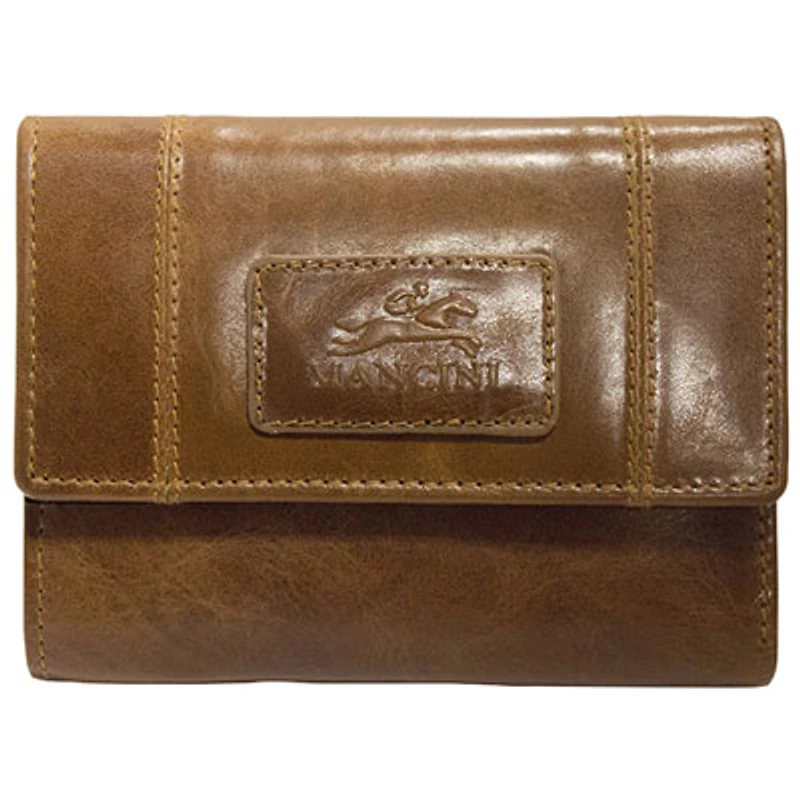 Mancini Casablanca RFID Leather Tri-fold Clutch - Cognac (8700294)