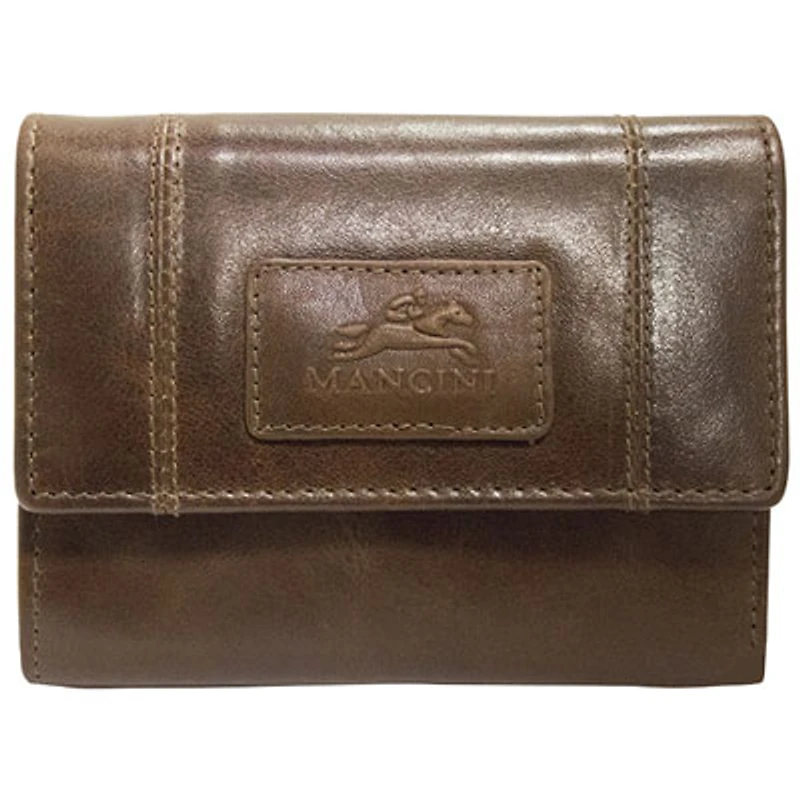 Mancini Casablanca RFID Leather Tri-fold Clutch - Brown (8700294)