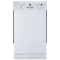 GE 18" 52dB Built-In Dishwasher with Stainless Steel Tub (GBF180SGMWW) - White