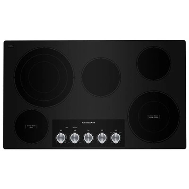 KitchenAid 36" 5-Element Electric Cooktop (KCES556HBL) - Black