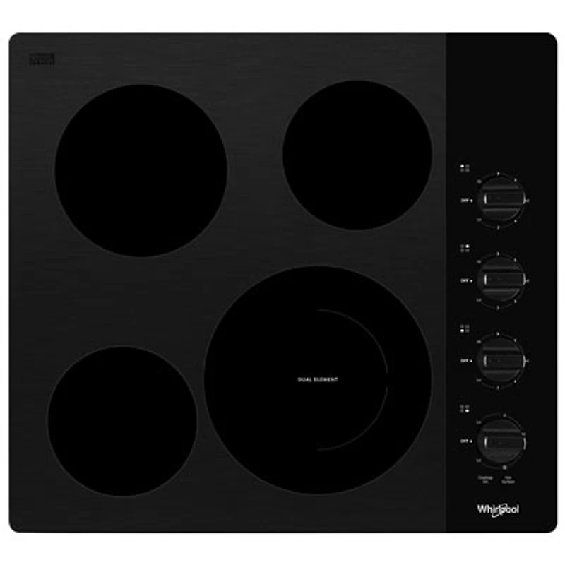 Whirlpool 22" 4-Element Electric Cooktop (WCE55US4HB) - Black