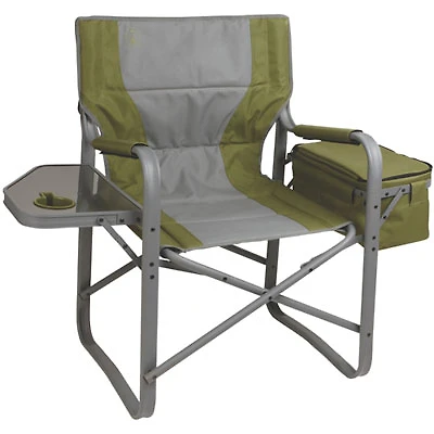 Coleman Folding Outdoor Director XL Camping Chair with Side Tray - Green/Grey
