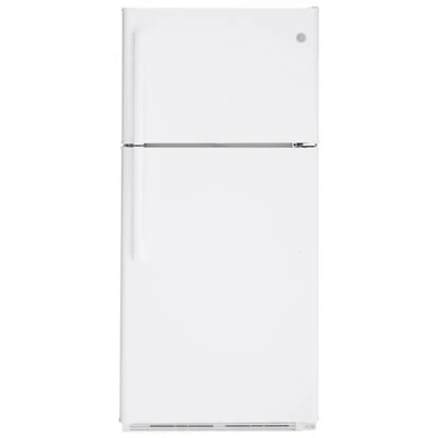 GE 30" 18 Cu. Ft. Top Freezer Refrigerator with LED Lighting (GTS18FTLKWW) - White