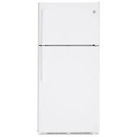 GE 30" 18 Cu. Ft. Top Freezer Refrigerator with LED Lighting (GTS18FTLKWW) - White