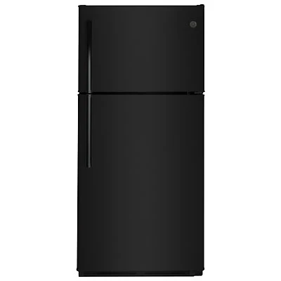 GE 30" 18 Cu. Ft. Top Freezer Refrigerator with LED Lighting (GTS18FTLKBB) - Black
