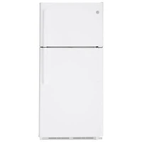 GE 30" 18 Cu. Ft. Top Freezer Refrigerator with LED Lighting (GTE18FTLKWW) - White