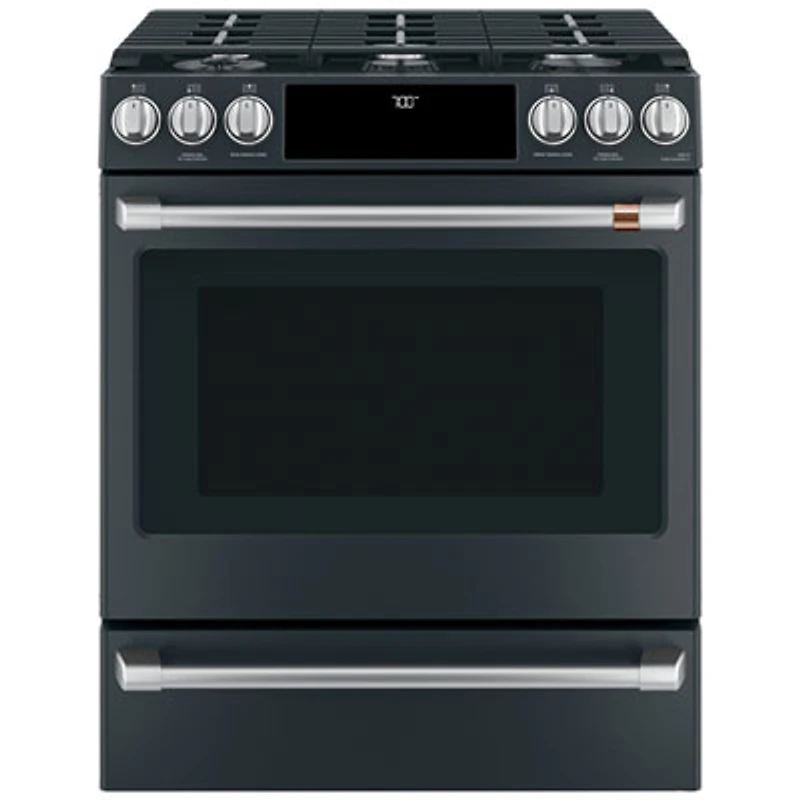 Café 30" 5.6 Cu. Ft. Self-Clean Convection 6-Burner Slide-In Gas Range (CCGS700P3MD1) - Black