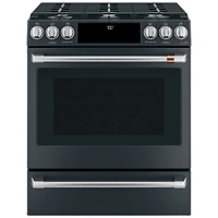 Café 30" 5.6 Cu. Ft. Self-Clean Convection 6-Burner Slide-In Gas Range (CCGS700P3MD1) - Black