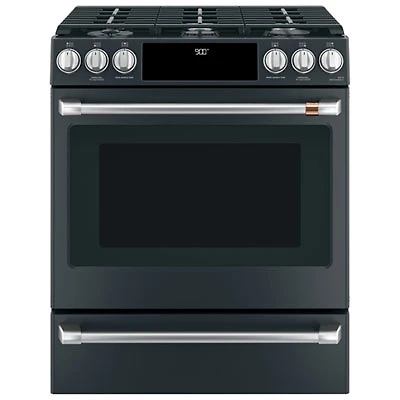 Café 30" 5.7 Cu. Ft. True Convection 6-Burner Slide-In Dual Fuel Range (CC2S900P3MD1) - Matte Black