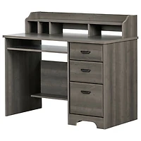 Versa Writing Desk with Hutch - Grey Maple