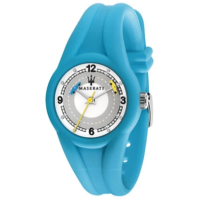 Maserati Campione 28mm Kid's Sport Watch - Light Blue/Grey/White