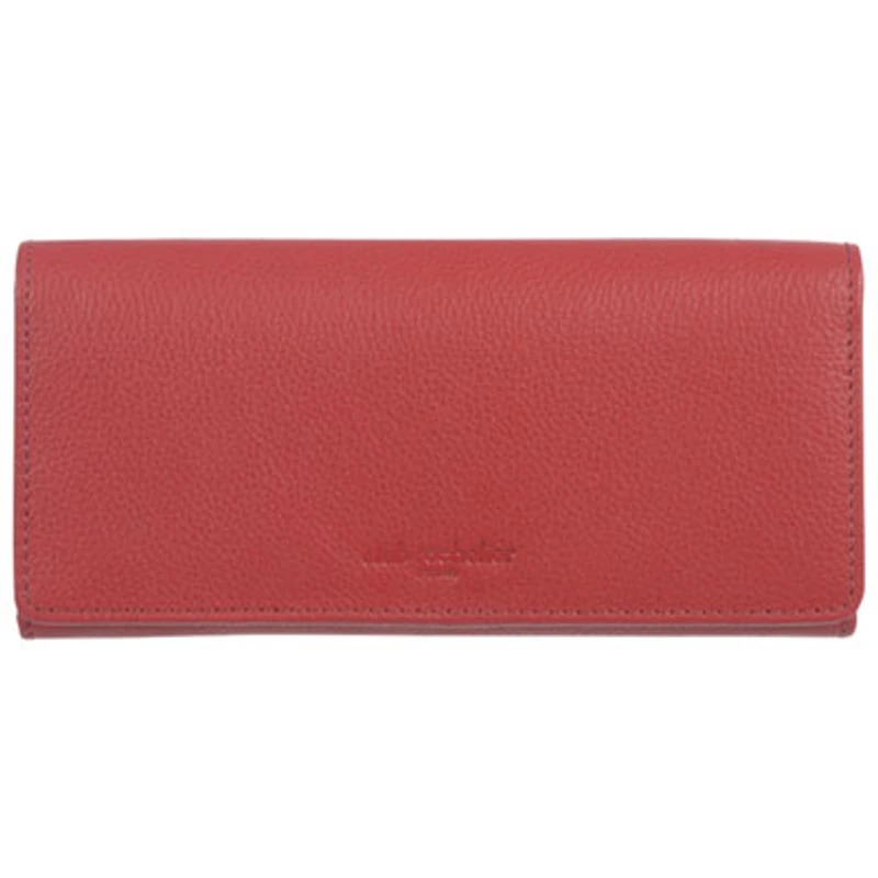 Club Rochelier Onyx RFID Leather Tri-fold Clutch Wallet - Red