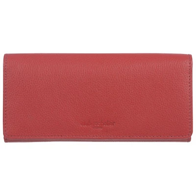 Club Rochelier Onyx RFID Leather Tri-fold Clutch Wallet - Red
