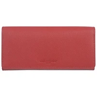 Club Rochelier Onyx RFID Leather Tri-fold Clutch Wallet - Red