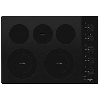 Whirlpool 30" Smooth Top Electric Cooktop (WCE77US0HB) - Black - Open Box - Perfect Condition