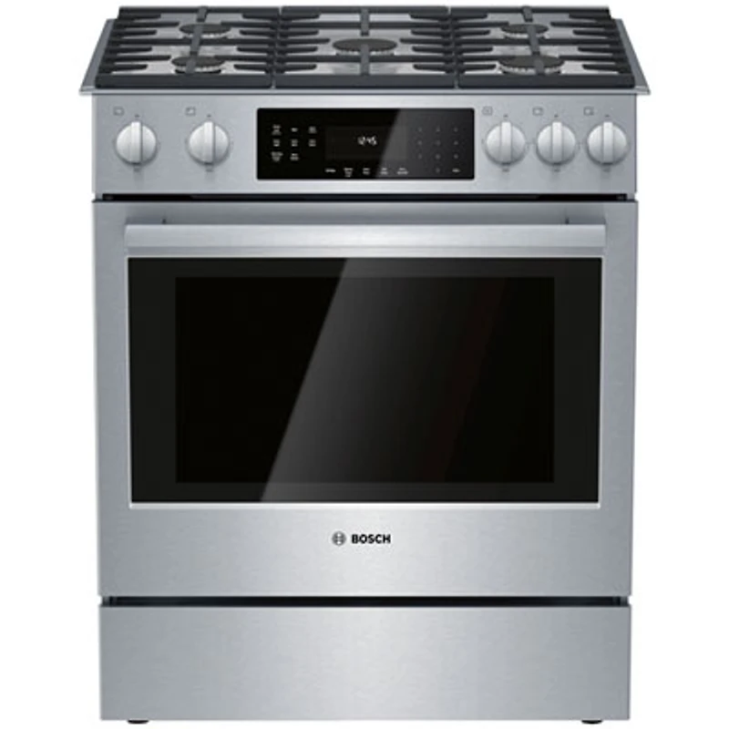 Bosch 30" 4.8 Cu. Ft. True Convection 5-Burner Slide-In Gas Range (HGI8056UC) - Stainless Steel