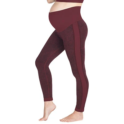 Modern Eternity Ella Active Maternity Pants - Small - Burgundy Jacquard