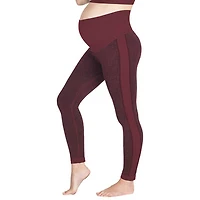 Modern Eternity Ella Active Maternity Pants - Large - Burgundy Jacquard
