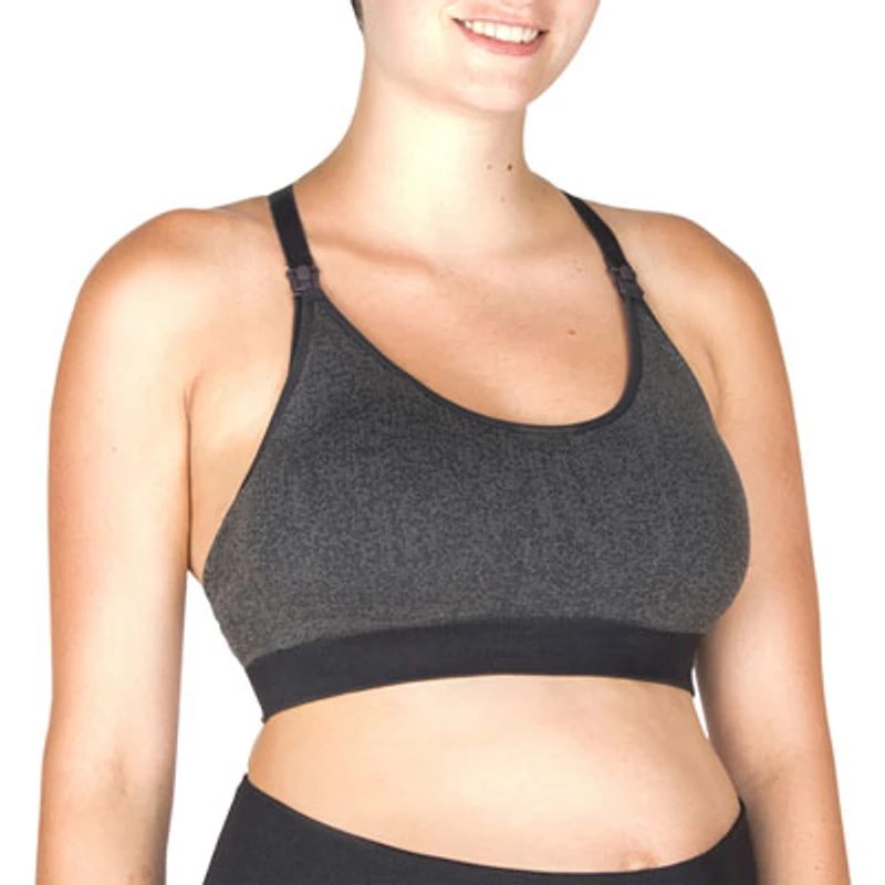 Modern Eternity Bella Active Seamless Nursing Bra - Small - Grey Jacquard