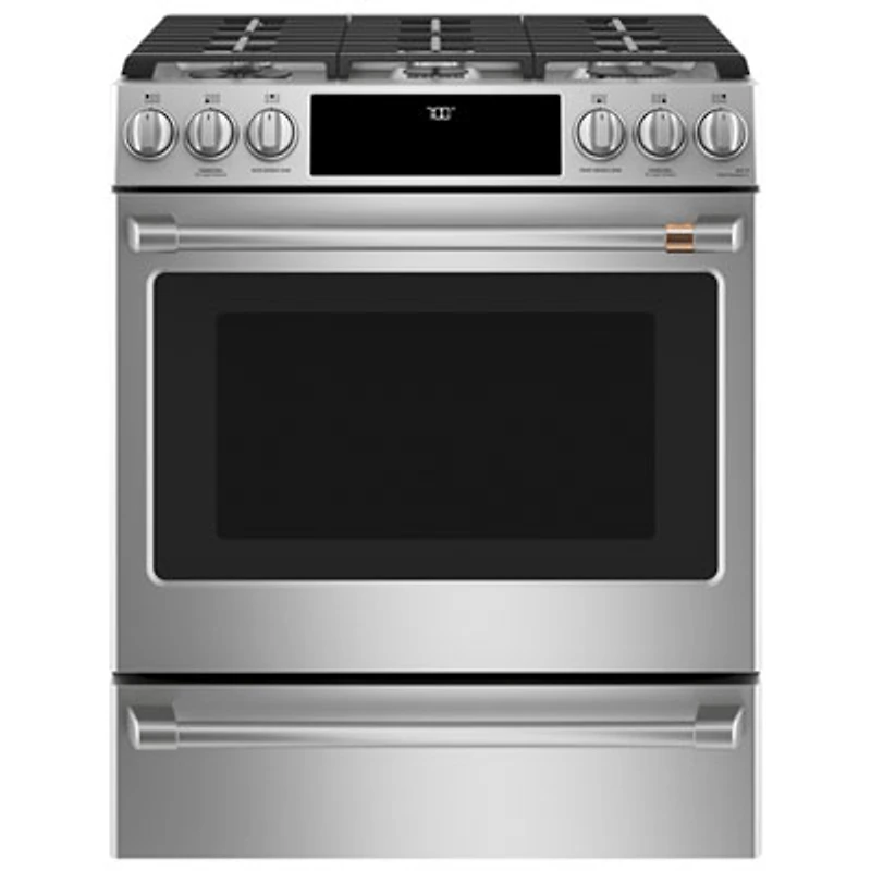 Café 30" 5.6 Cu. Ft. True Convection 6-Burner Slide-In Gas Range (CCGS700P2MS1) - Stainless Steel