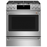 Café 30" 5.6 Cu. Ft. True Convection 6-Burner Slide-In Gas Range (CCGS700P2MS1) - Stainless Steel