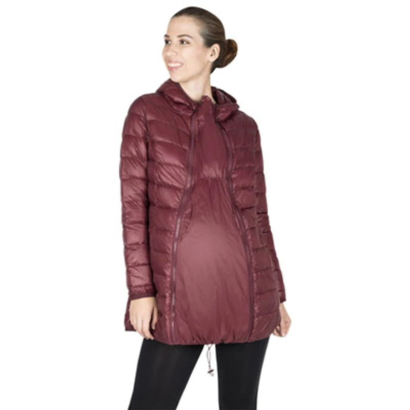 Modern Eternity Ashley Down Filled Maternity Jacket - Medium - Burgundy