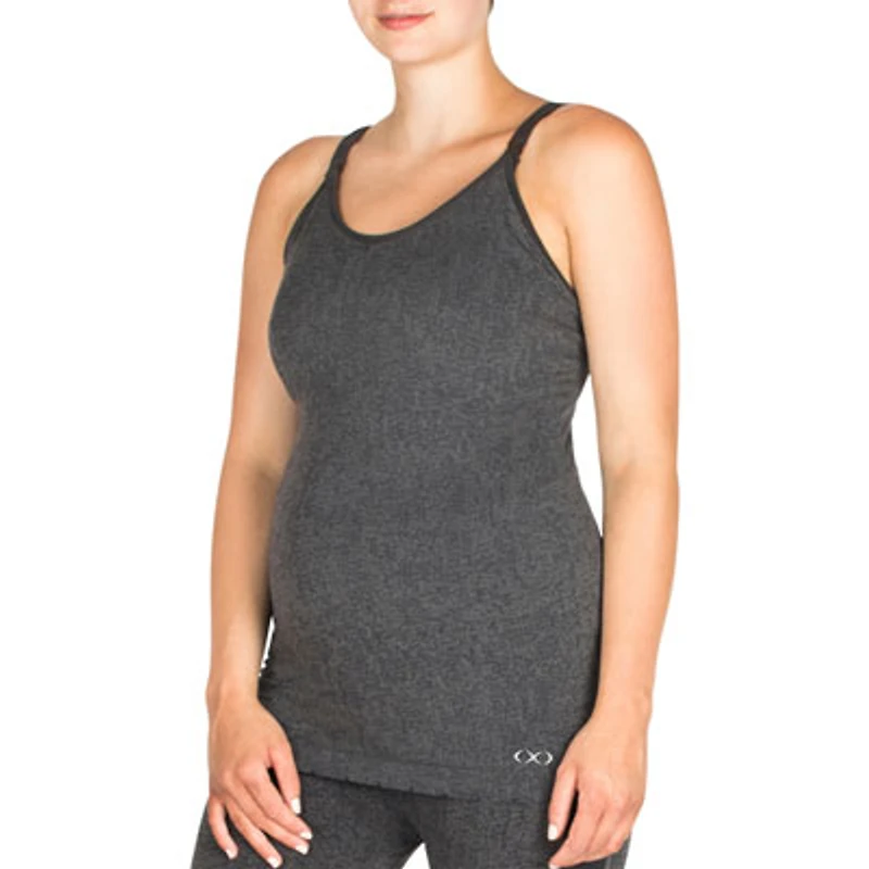 Modern Eternity Hannah Active Nursing Tank Top - Small - Grey Jacquard