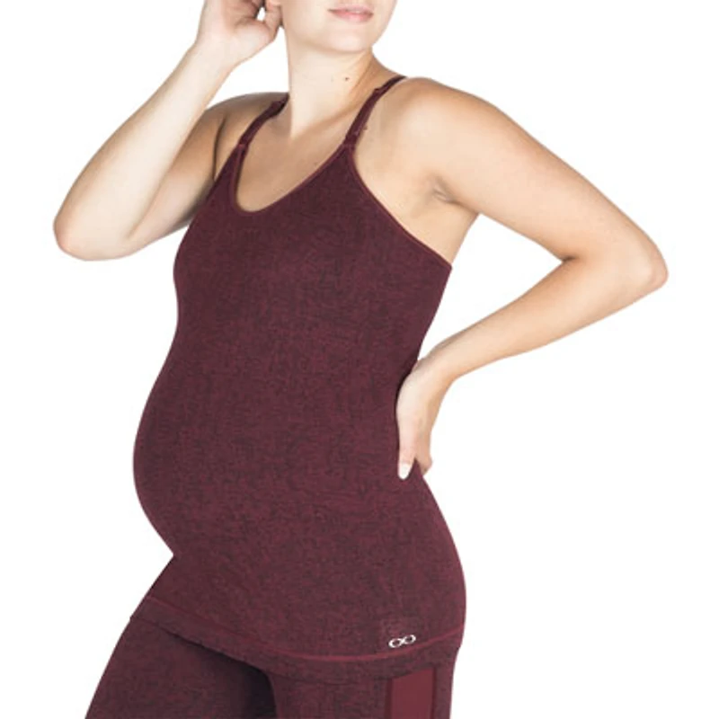 Modern Eternity Hannah Active Nursing Tank Top - Small - Burgundy Jacquard