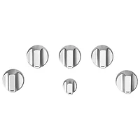 Café 5-Piece Gas Cooktop Knob Set (CXCG1K0PMSS) - Brushed Stainless