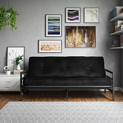 DHP Rio Contemporary Polyester Futon - Black