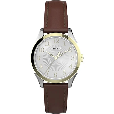 Timex 28mm Women's Dress Watch - Tan/Silver