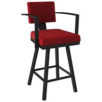 Akers Modern Bar Height Barstool - Red/Black