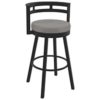 Render Contemporary Bar Height Barstool - Taupe Grey/Dark Brown